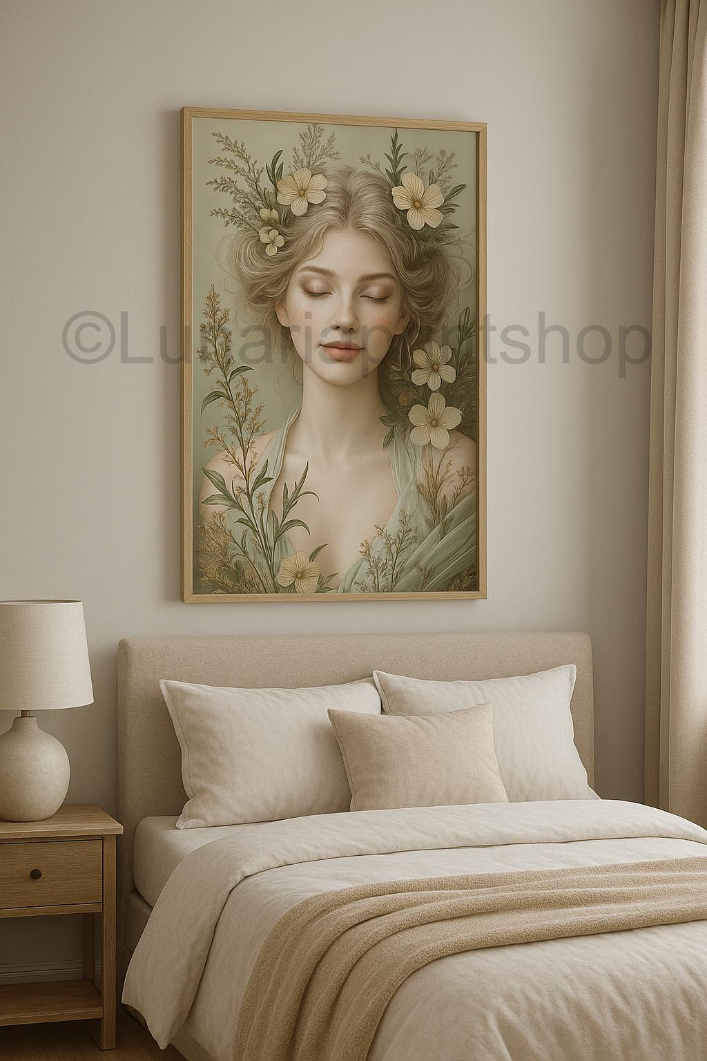 Flora Reverie – Ethereal Botanical Portrait Wall Art Print
